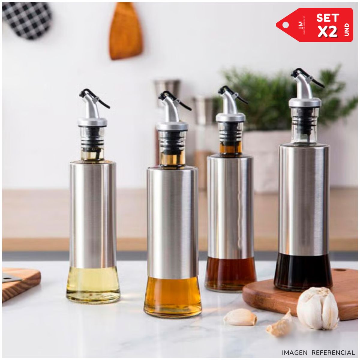 INSPIRA MARKET - Set x2 dispensadores de aceite para Cocina