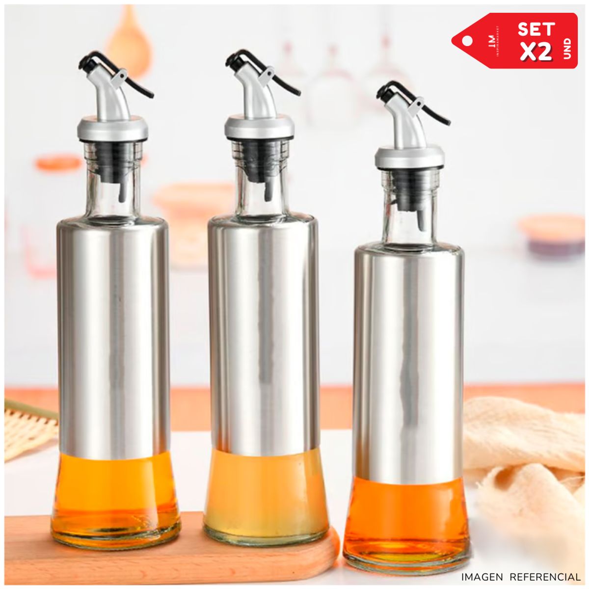 INSPIRA MARKET - Set x2 dispensadores de aceite para Cocina