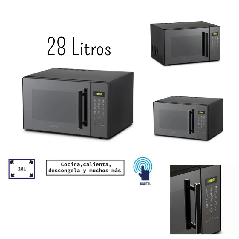 MIRAY - Microondas Miray 28 Litros Silver 900 Watts HMM-28N (2024)