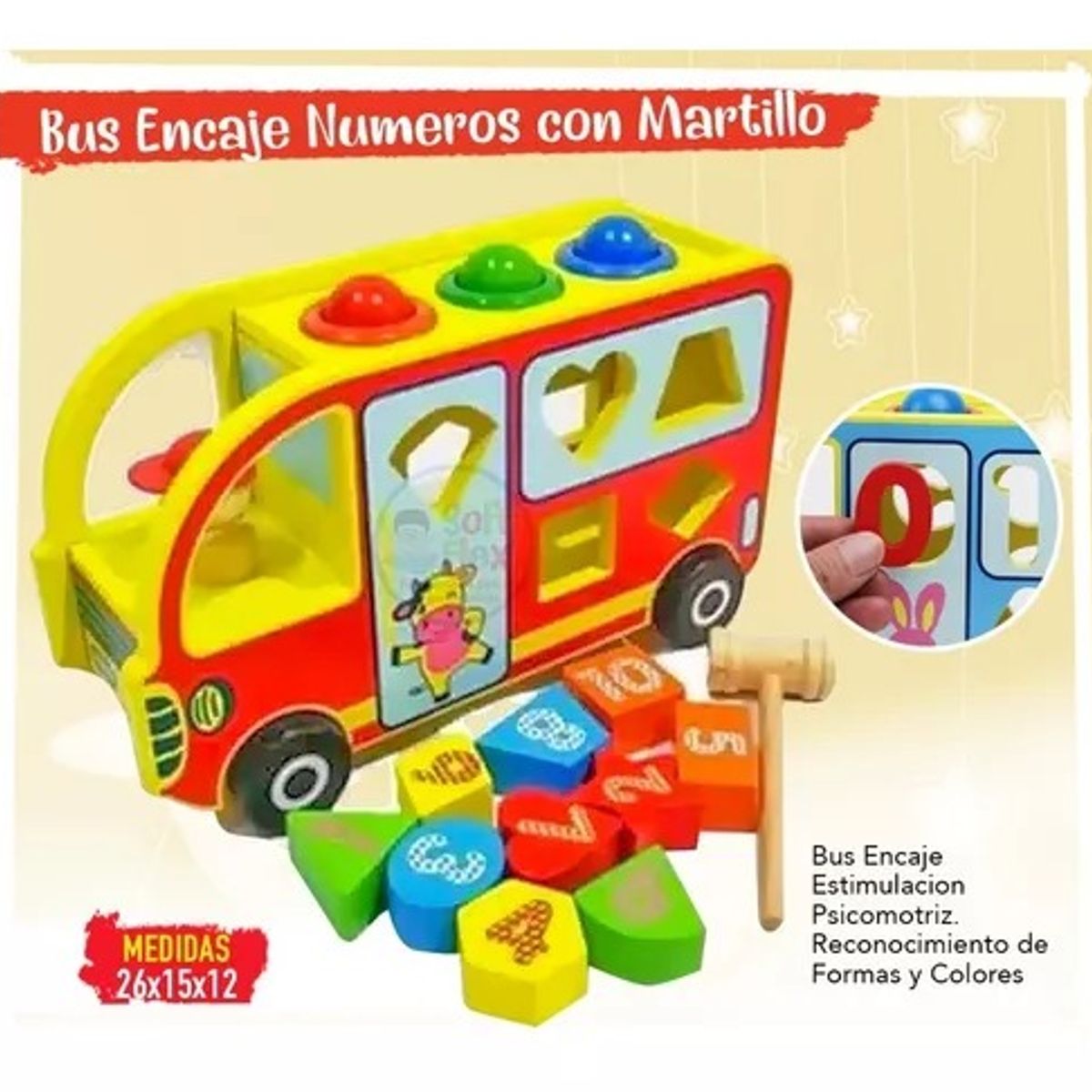 GENERICO - BUS   ROJO   CON   FIGURAS GEOMETRICAS