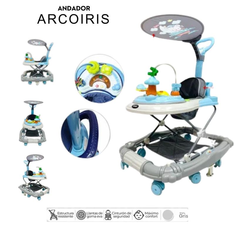 GENERICO - andador arcoíris  mesa de juegos didácticos gris