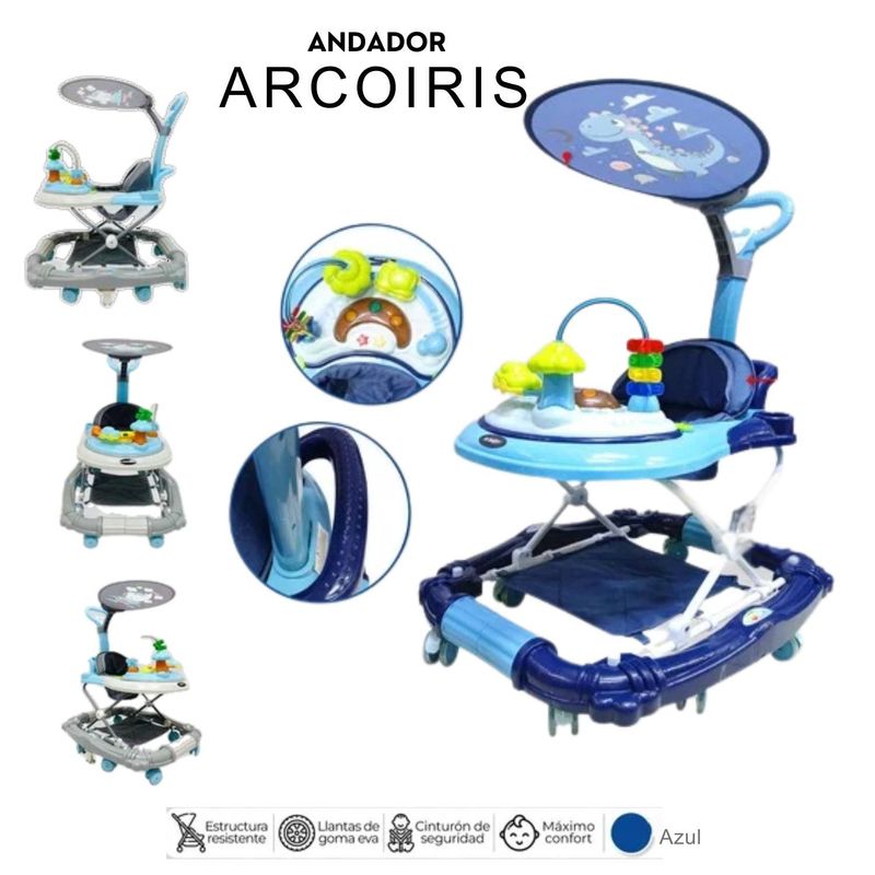 GENERICO - andador arcoíris  mesa de juegos didácticos azul