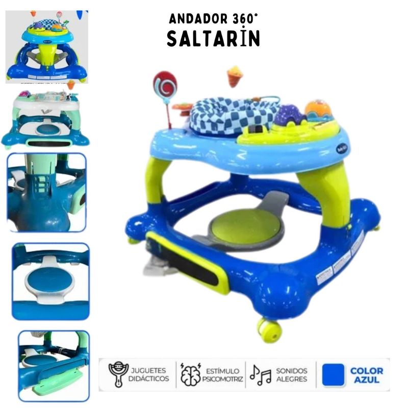 GENERICO - andadorsaltarín sistema vibradora giro de 360º azul celeste