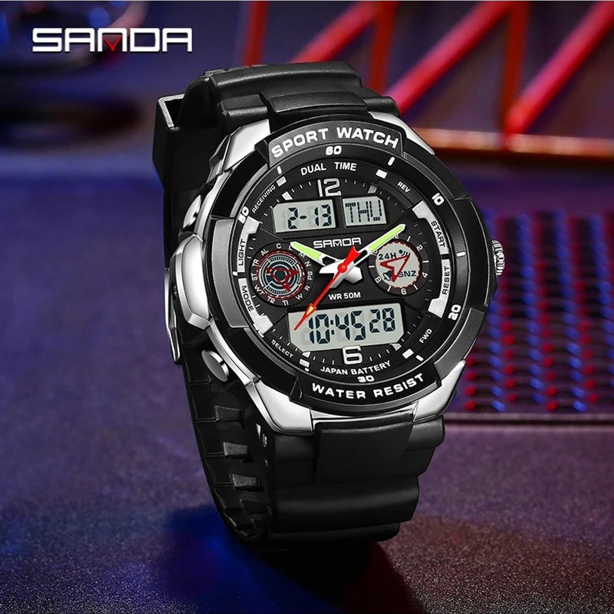 SANDA - Reloj Hombre SANDA 6197 Análogo-Digital Negro