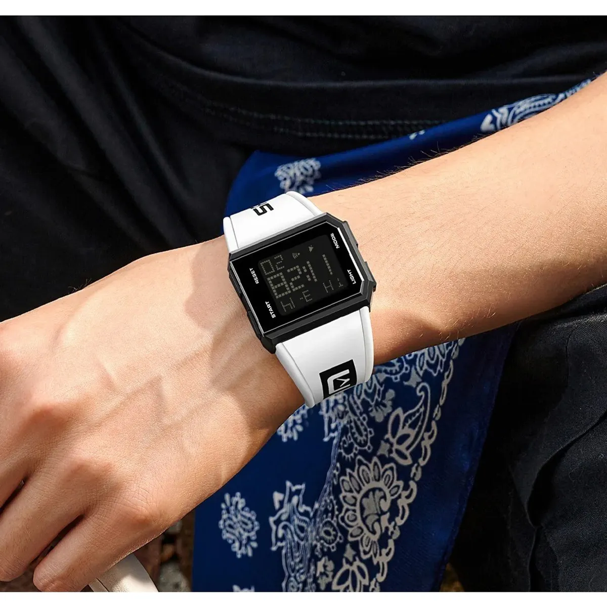 SANDA - Reloj Hombre Deportivo SANDA 9003 Digital Blanco