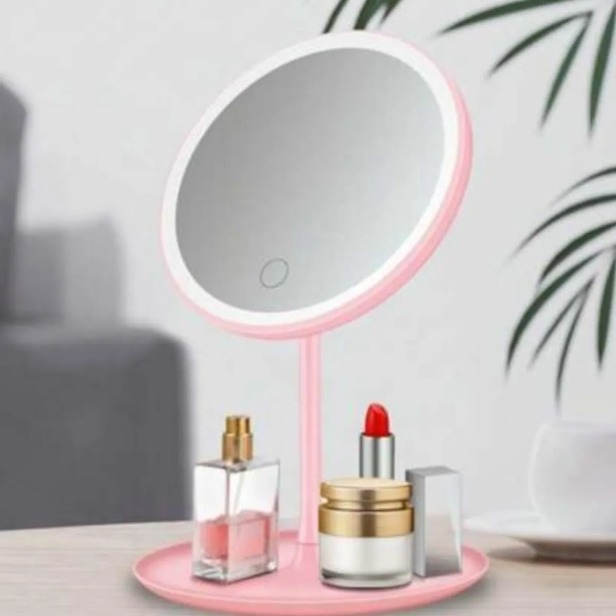 GENERICO - Espejo para Maquillaje con Luz LED Redondo con Encendido táctil - Blanco