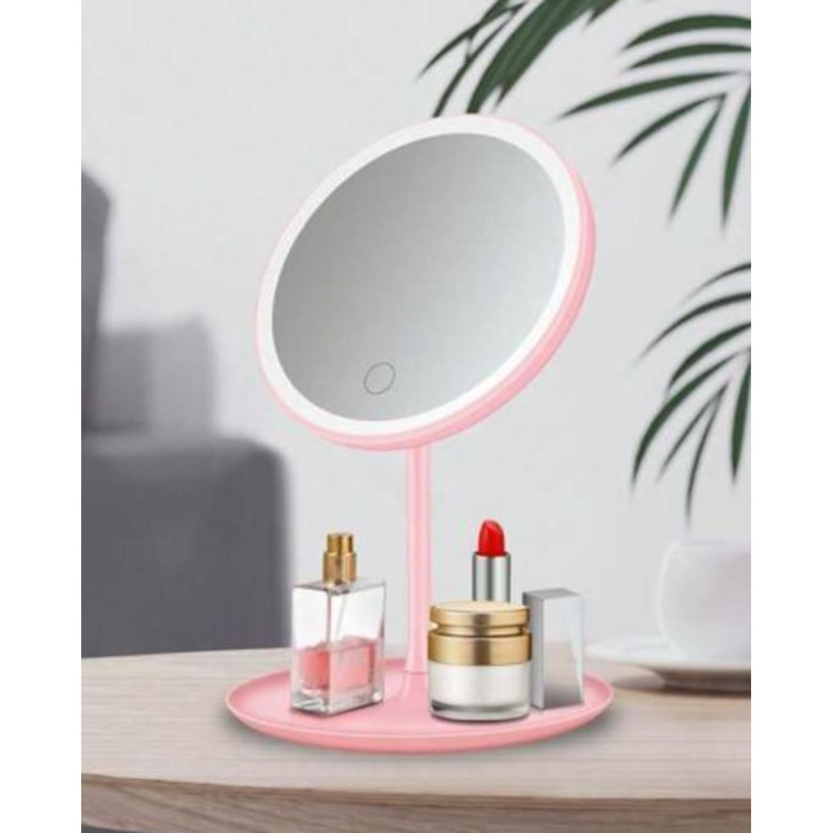 GENERICO - Espejo para Maquillaje con Luz LED Redondo con Encendido táctil - Blanco