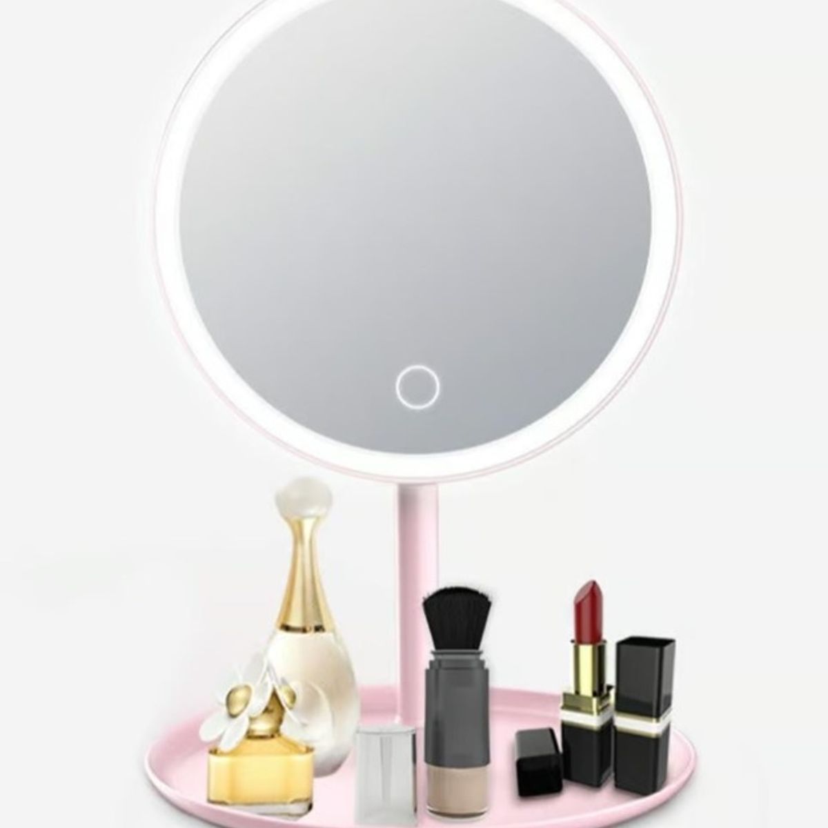 GENERICO - Espejo para Maquillaje con Luz LED Redondo con Encendido táctil - Blanco