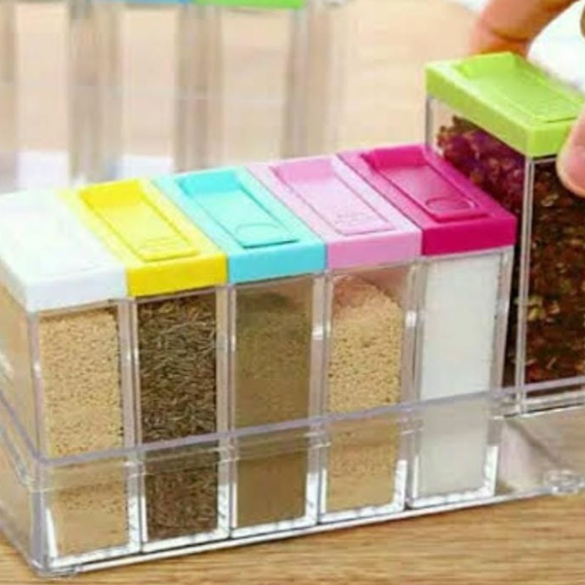 GENERICO - Condimentero acrílico con cucharitas organizador de cocina