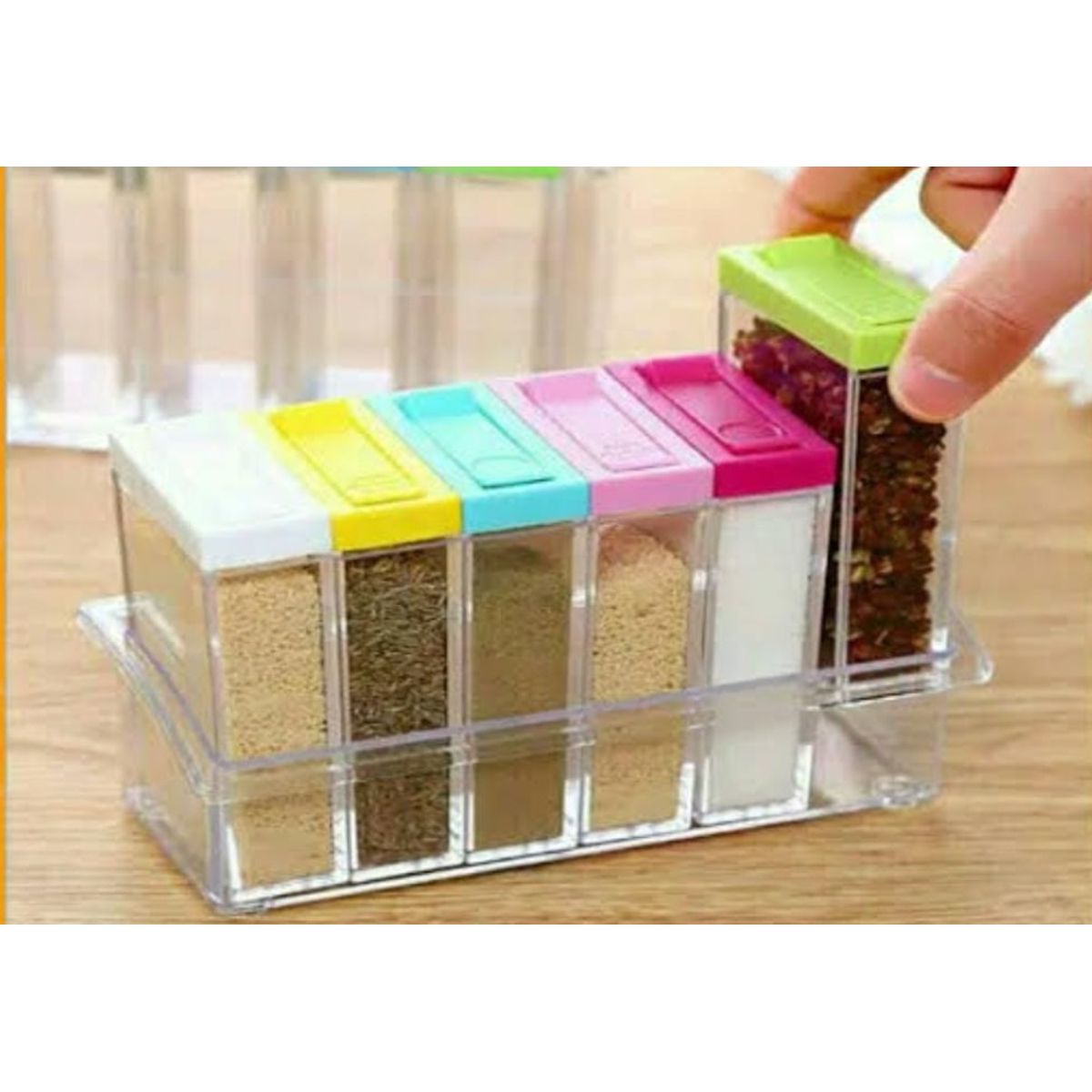 GENERICO - Condimentero acrílico con cucharitas organizador de cocina