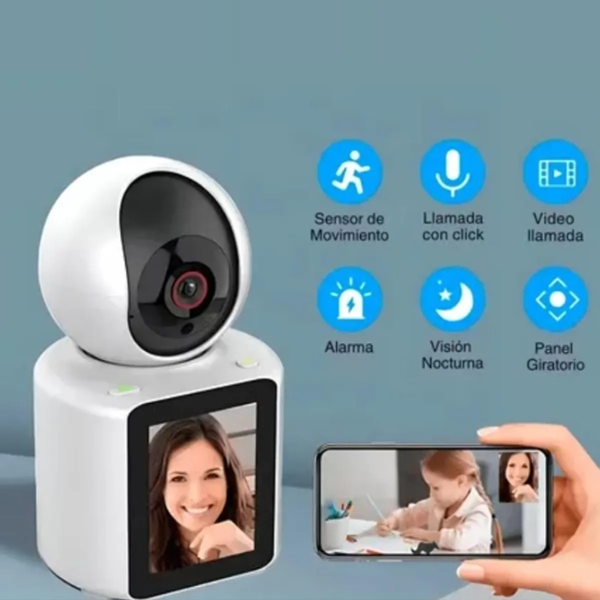 GENERICO - Cámara de Seguridad Giratoria para Casa Wi-Fi  360 grados