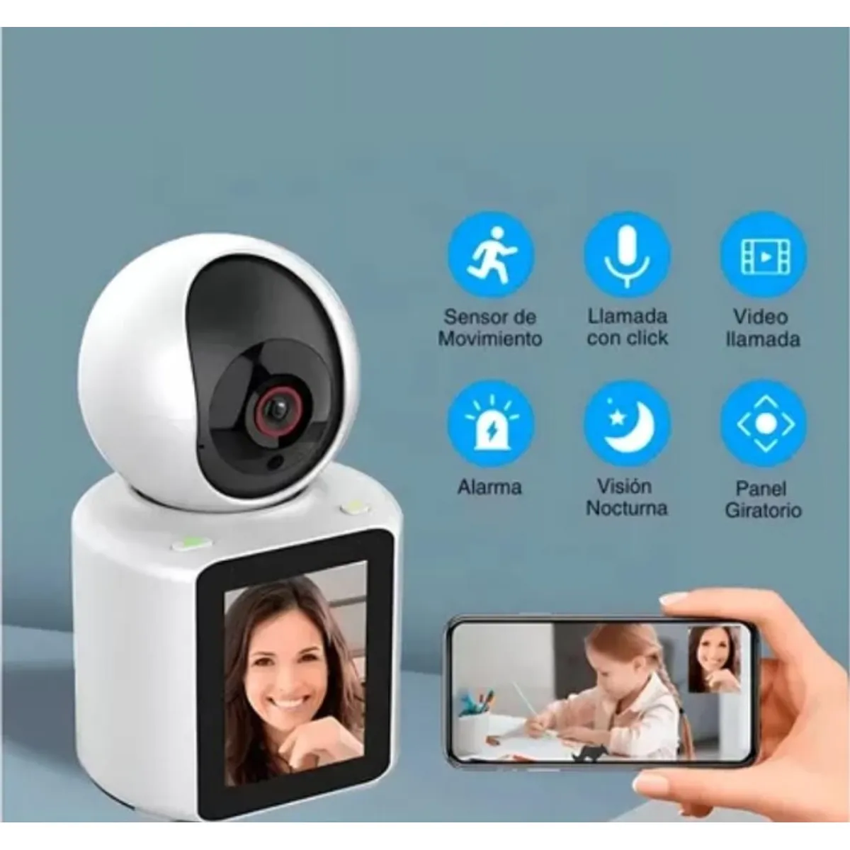 GENERICO - Cámara de Seguridad Giratoria para Casa Wi-Fi  360 grados