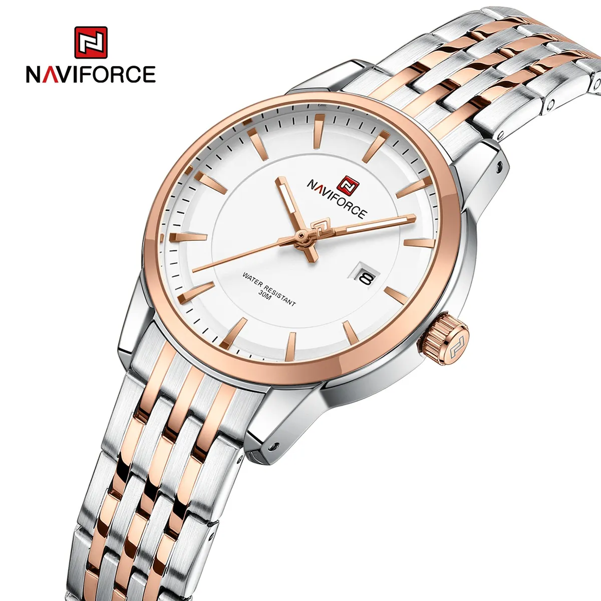 NAVIFORCE - Reloj Naviforce NF9228L Correa Acero Para Dama
