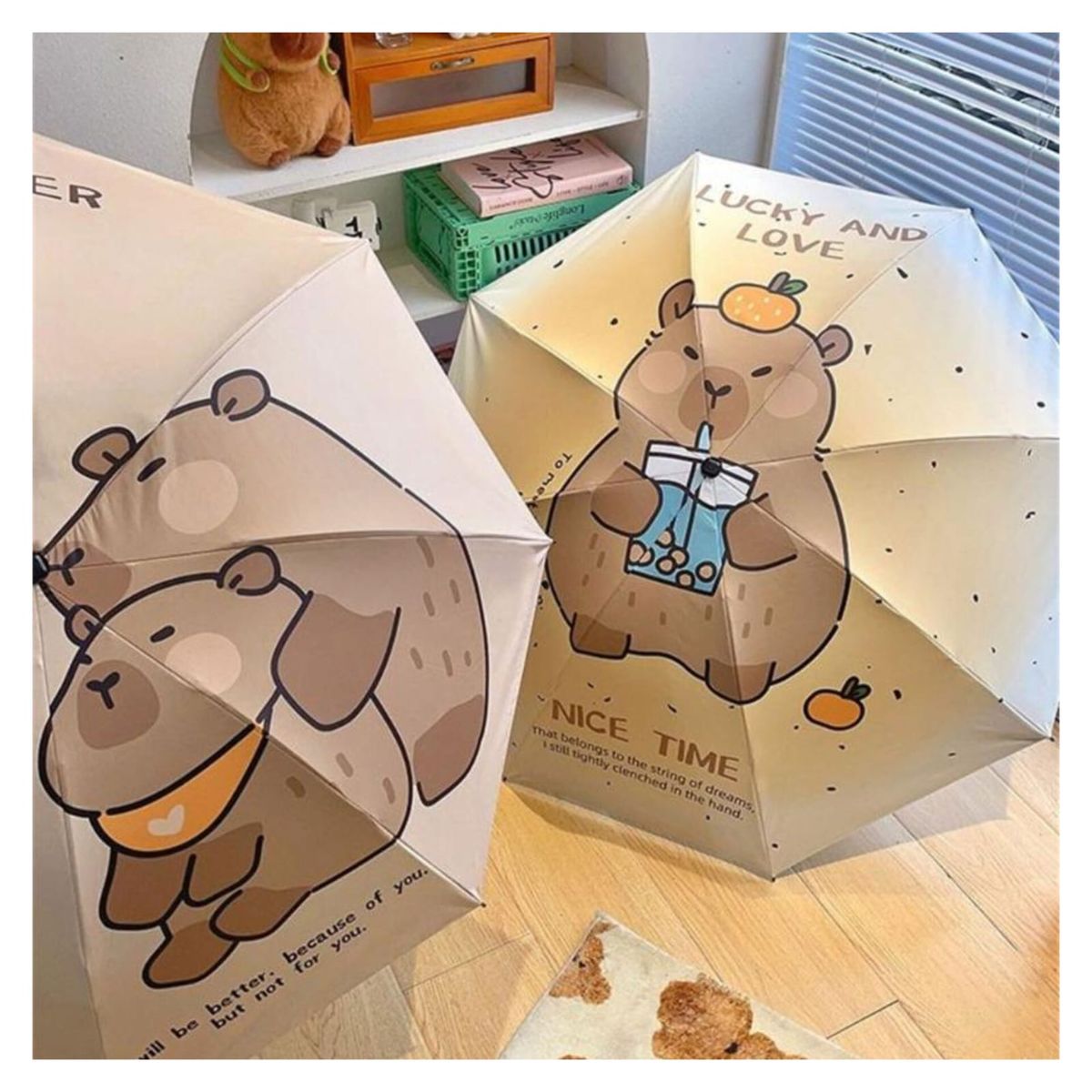 OEM - Sombrilla Paraguas para Sol Capibara UNISEX