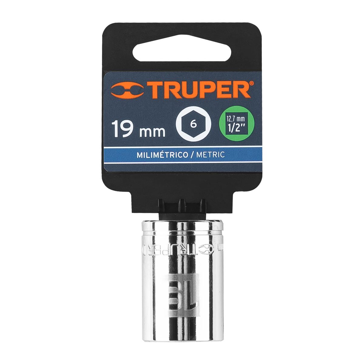 Truper - Dado 19mm Hexagonal  Encastre de 1/2" 13269 Truper