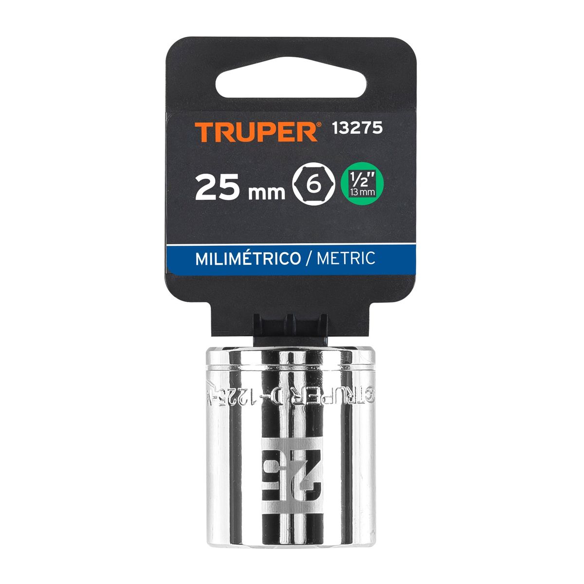 TRUPER - Dado 25mm Hexagonal  Encastre de 1/2" 13275 Truper