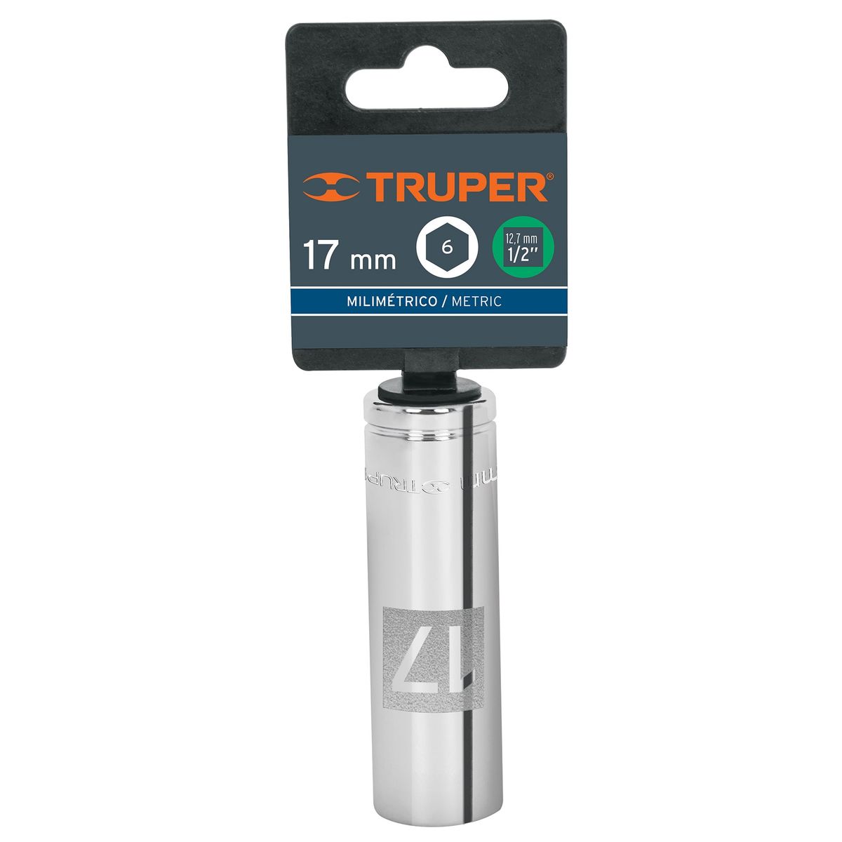 Truper - Dado 17mm Hexagonal Tubular Encastre de 1/2" 13357 Truper