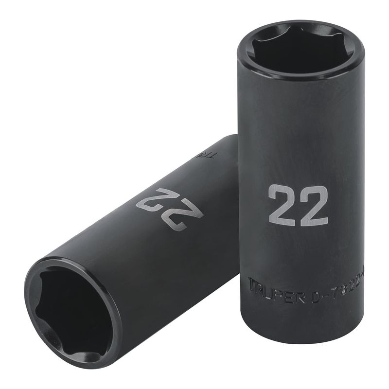 TRUPER - Dado 22mm Impacto Tubular Hexagonal Encastre de 1/2" 100921 Truper