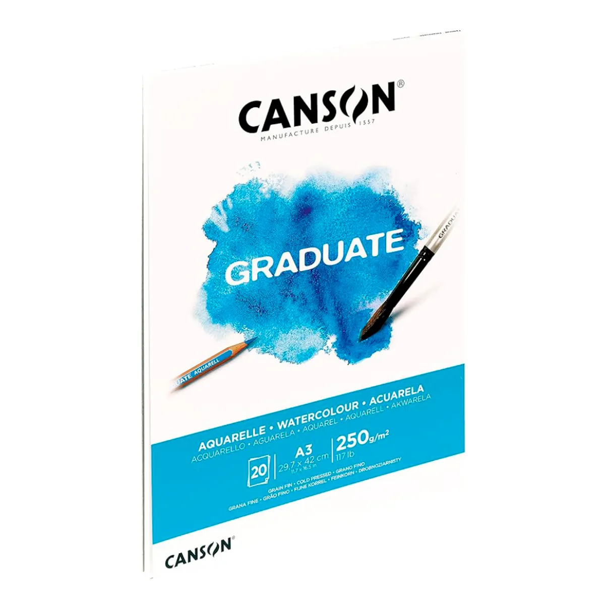 GENERICO - Block Graduate Aquarelle A3 CANSON 20h 250g