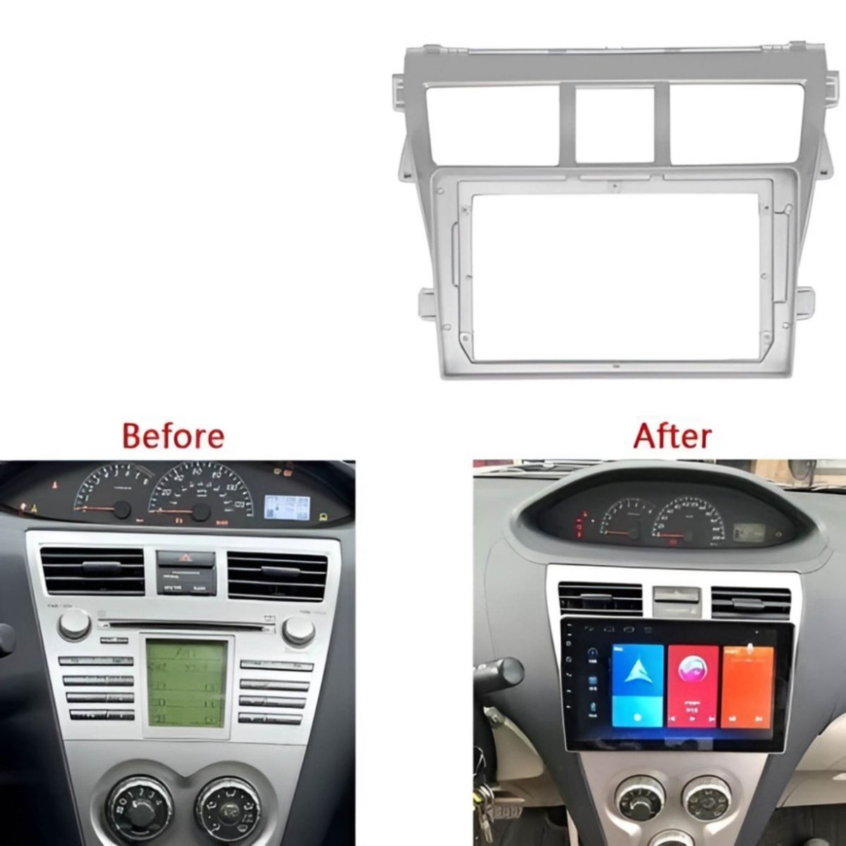 GENERICO - CONSOLA PARA TOYOTA VIOS YARIS DEL 2008 AL 2013 - 9"