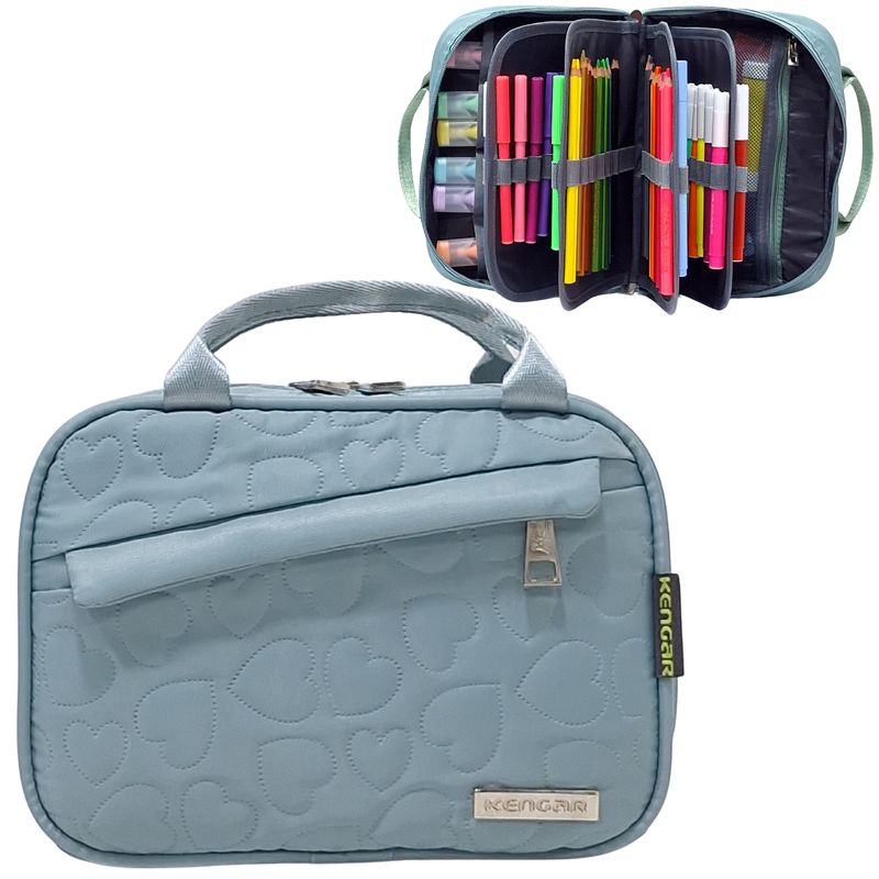 KENGAR - Cartuchera Organizadora Power XL Kengar - Verde Pastel