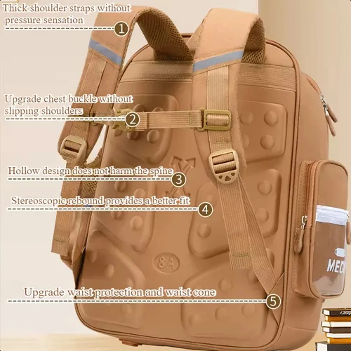 TIOZONEY - Mochila escolar Capibara