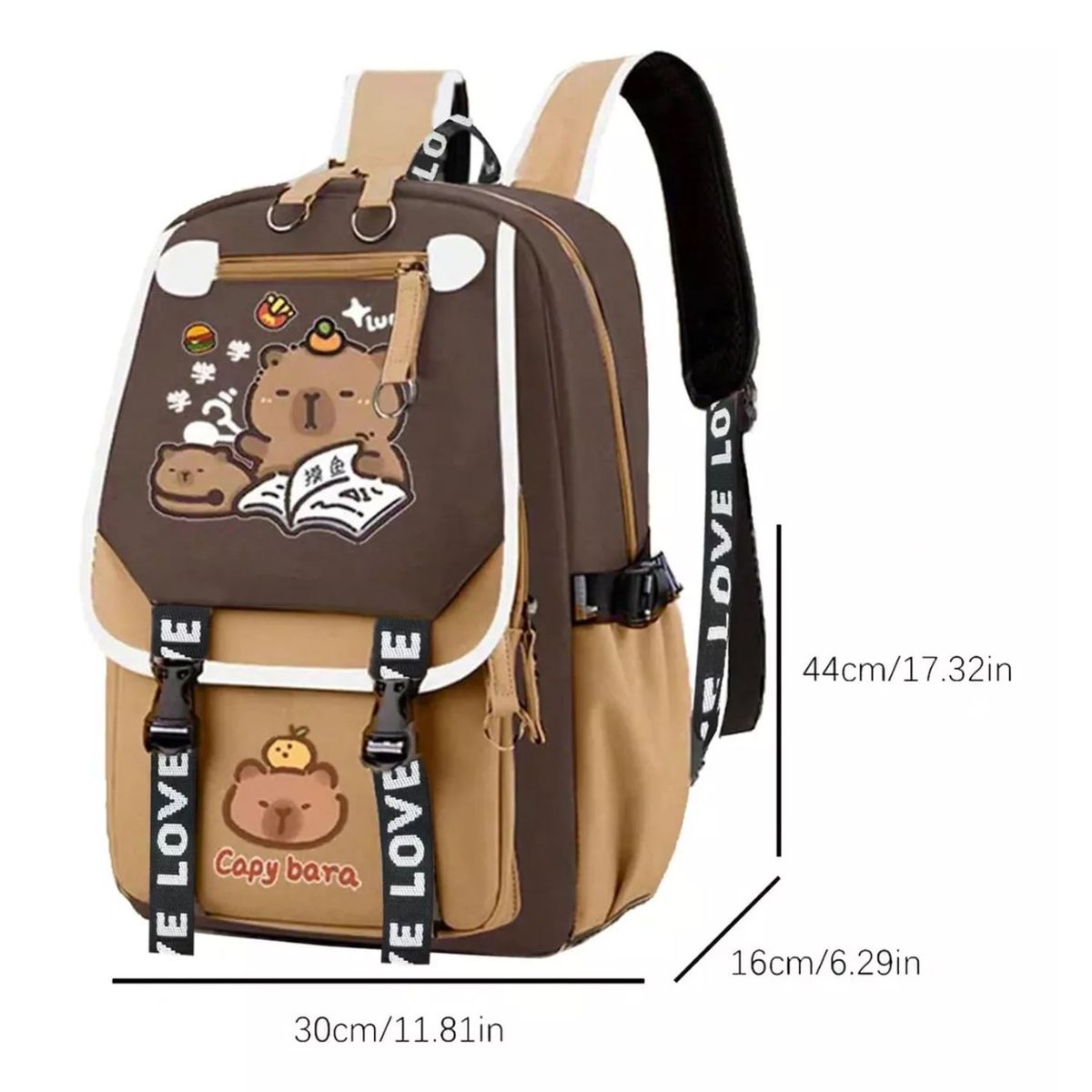 TIOZONEY - Mochila escolar Capibara