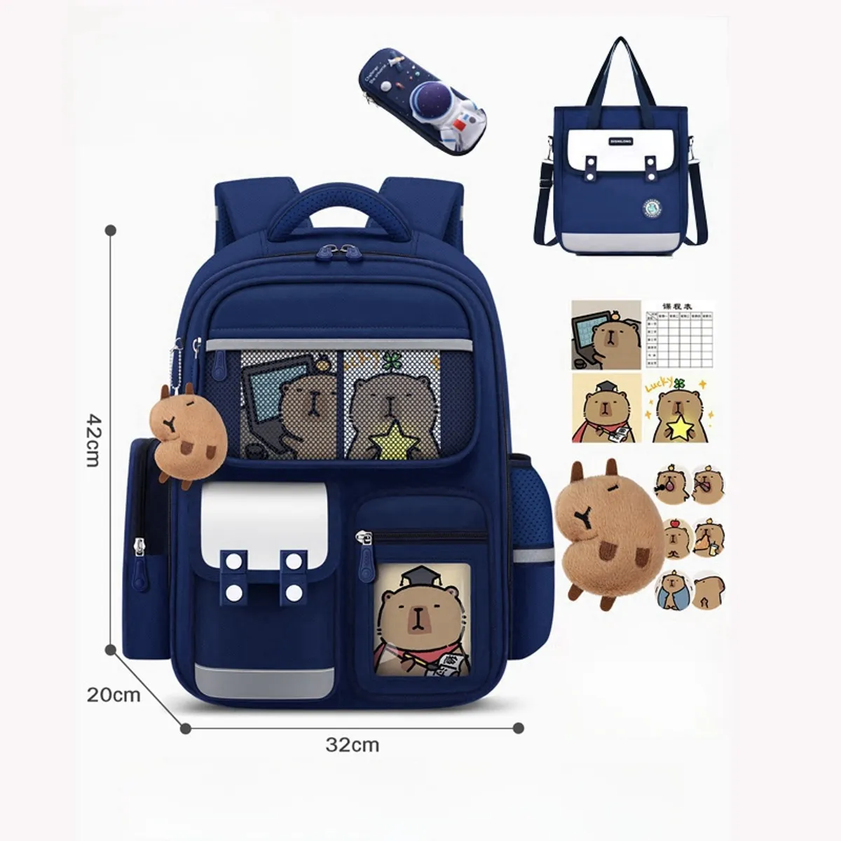 TIOZONEY - 3pcs Mochila escolar Capibara