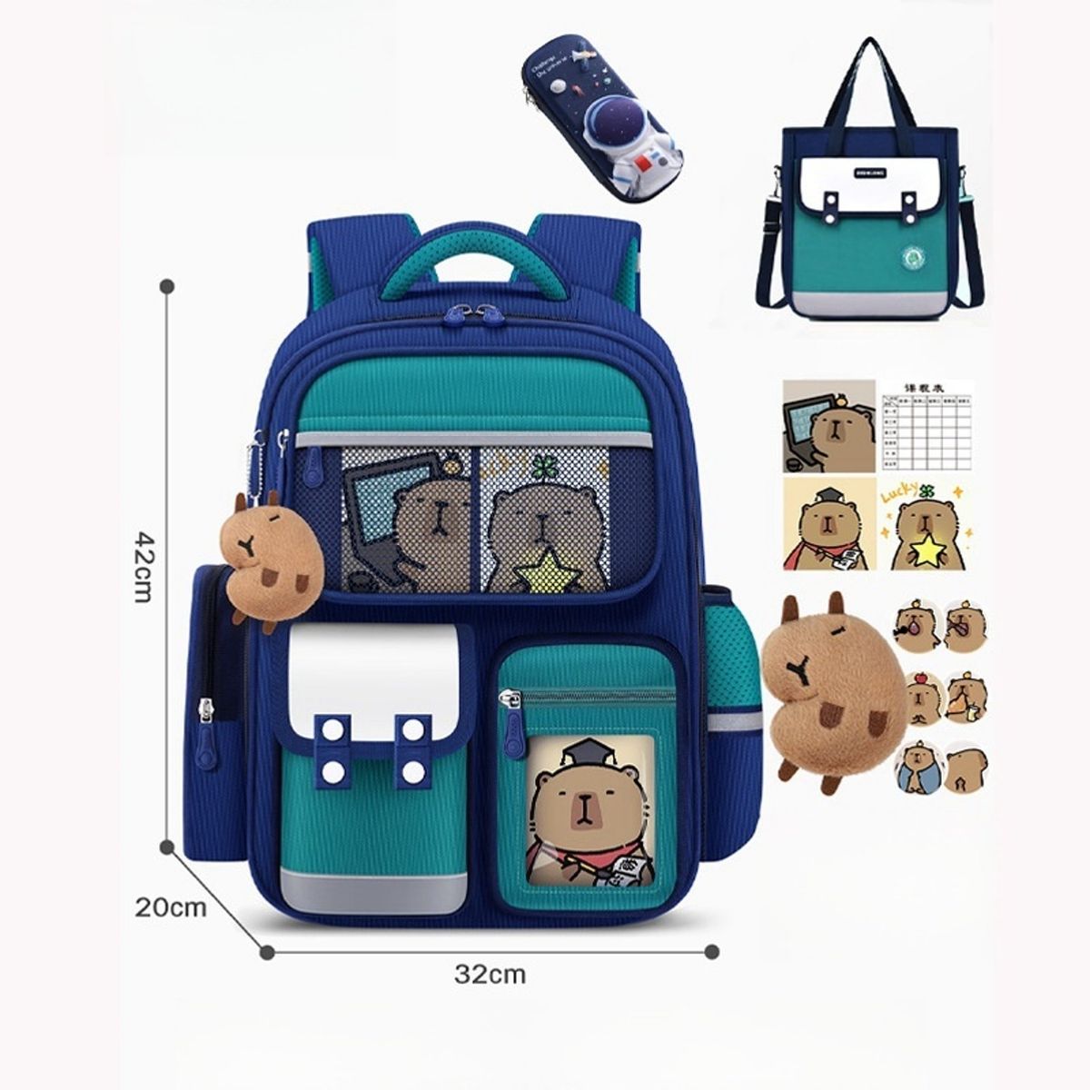 TIOZONEY - 3pcs Mochila escolar Capibara