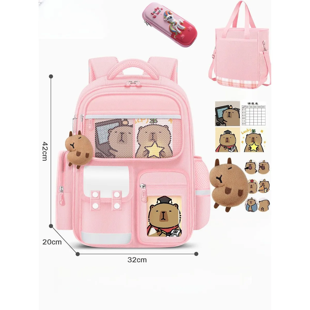 TIOZONEY - 3pcs Mochila escolar Capibara