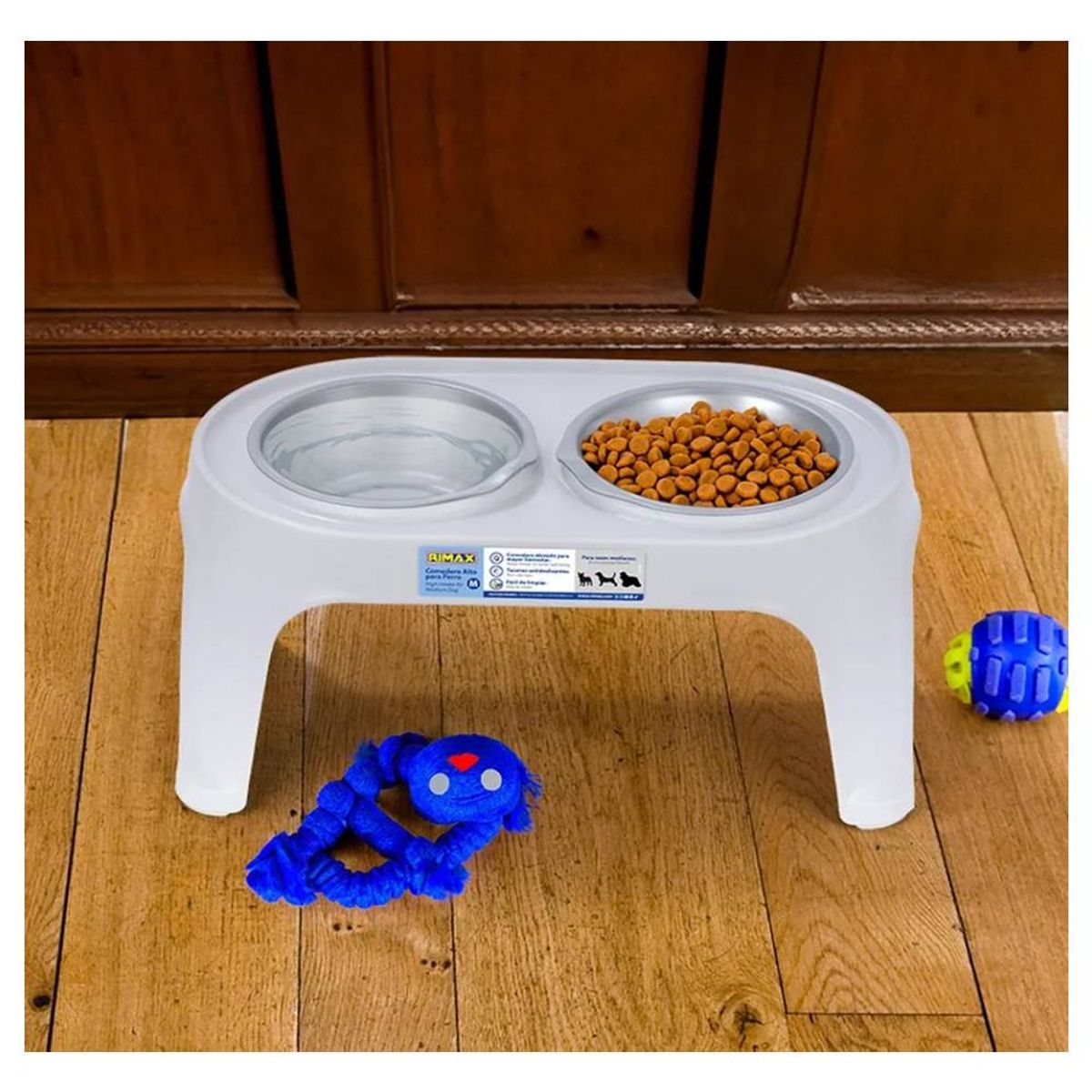 RIMAX - Comedero Alto PPerros Medianos Gris Hielo
