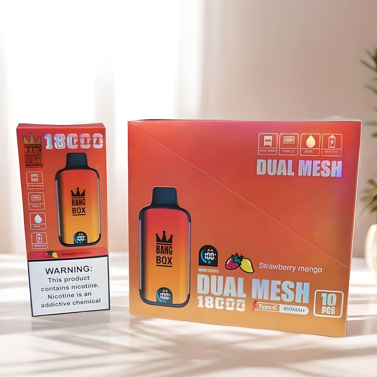 GENERICO - VAPEADOR STRAWBERRY MANGO DE 18000 PUFFS