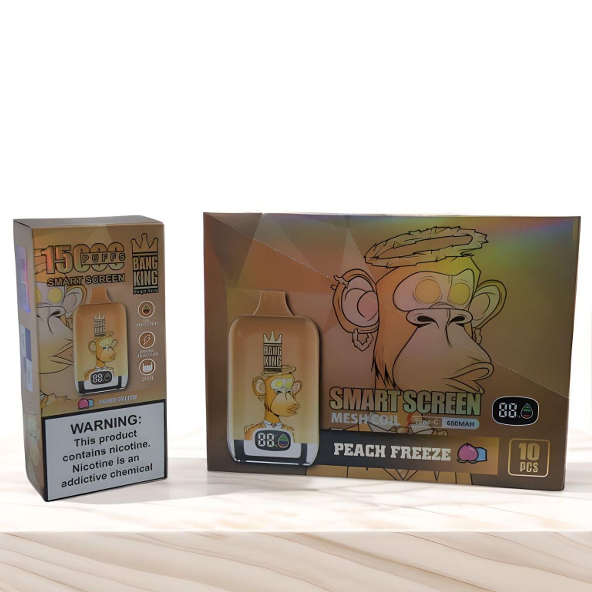 GENERICO - VAPEADOR BANG KING PEACH FREEZE DE 15000 PUFFS