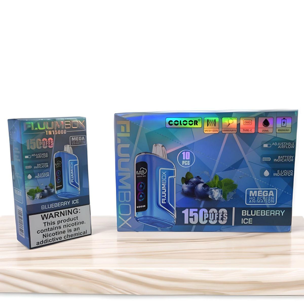 GENERICO - VAPEADOR FLUUMBOX BLUEBERRY ICE DE 15000 PUFFS