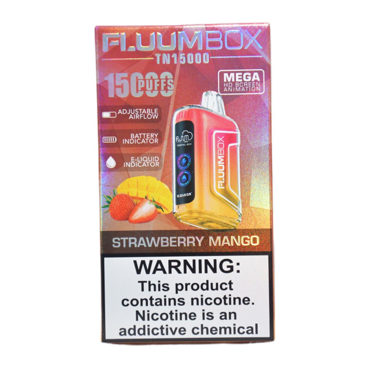 GENERICO - VAPEADOR FLUUMBOX STRAWBERRY MANGO DE 15000 PUFFS