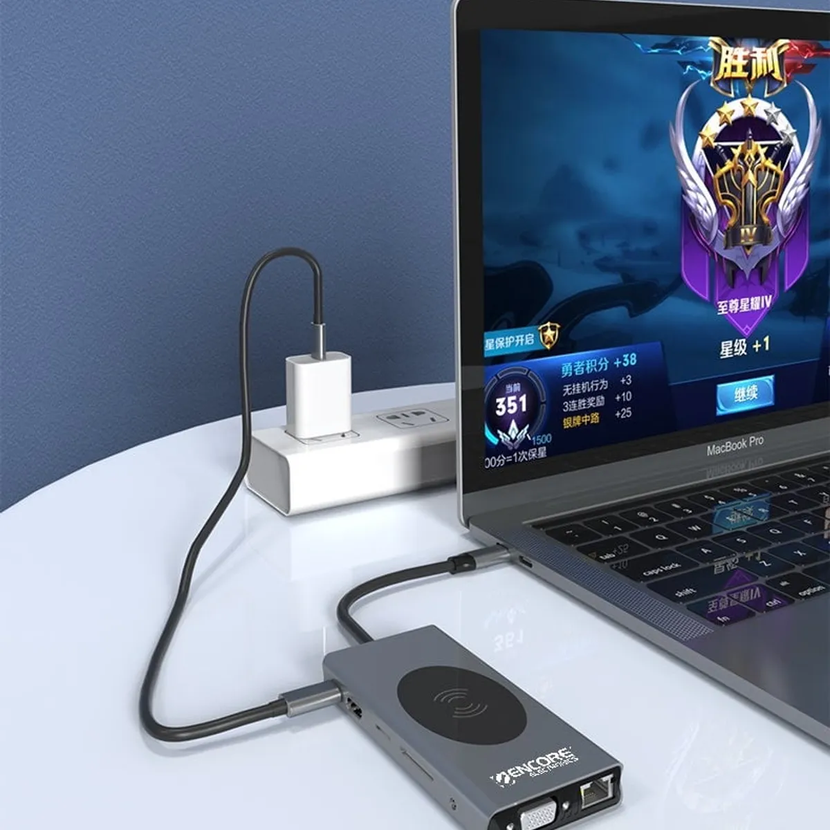 ENCORE ELECTRONICS - Adaptador HUB Multipuerto Adaptador 13 en 1 Tipo c