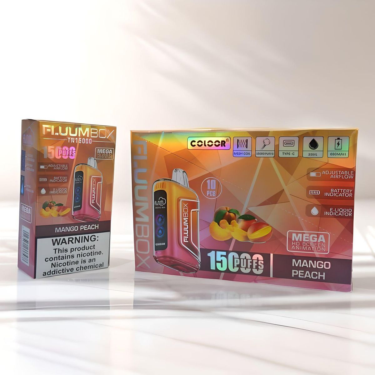 GENERICO - VAPEADOR FLUUMBOX MANGO PEACH DE 15000 PUFFS