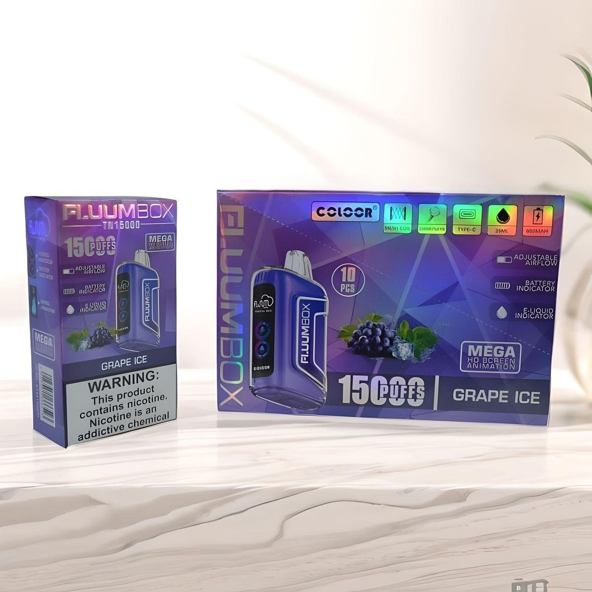 GENERICO - VAPEADOR FLUUMBOX GRAPE ICE DE 15000 PUFFS