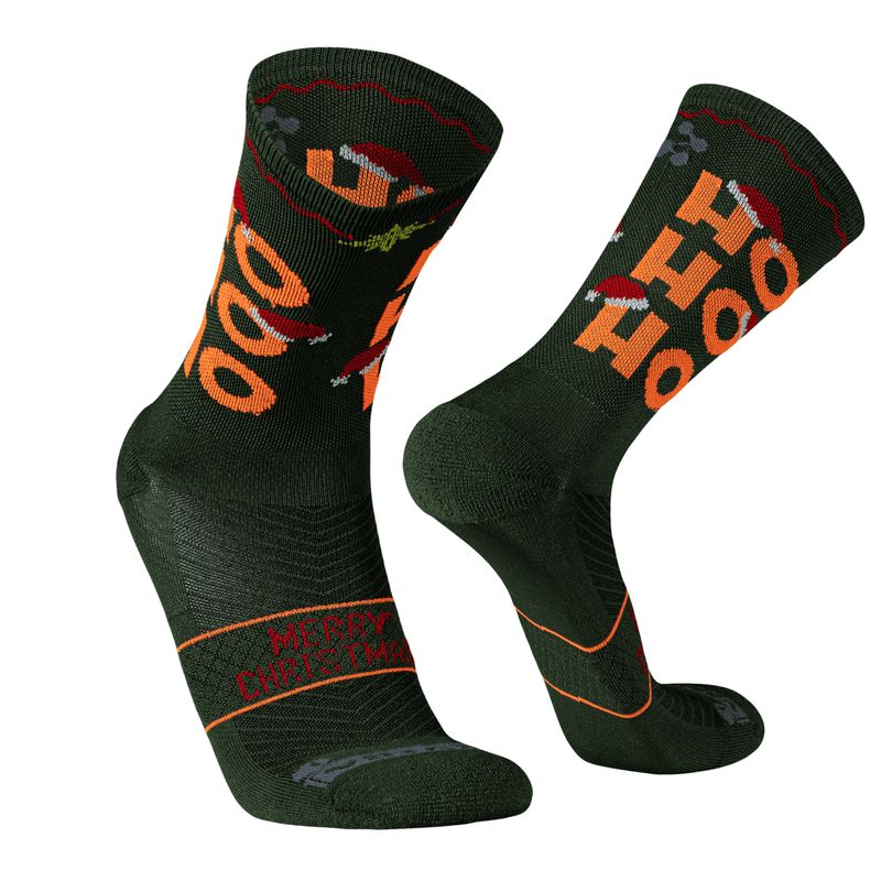 SILVERA NANOTECH - Medias navideñas mujer hombre deportivas de compresión running ciclismo tenis padel Navidad HOHOHO