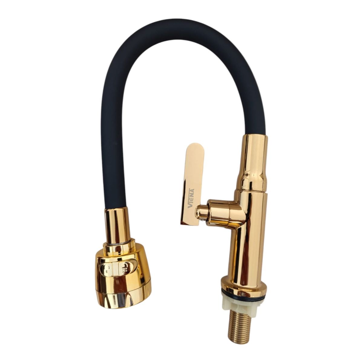 GENERICO - Grifo de Cocina Mueble Alto Dorado y Negro Caño Flexible Monomando