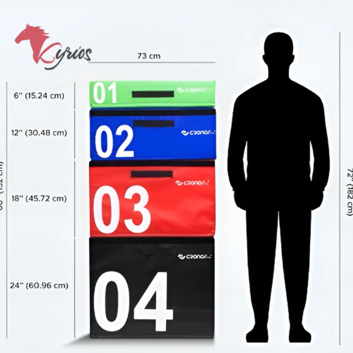 NO LOGO - Cajón Polimétrico 4 En 1 Para Entrenamiento De Saltos