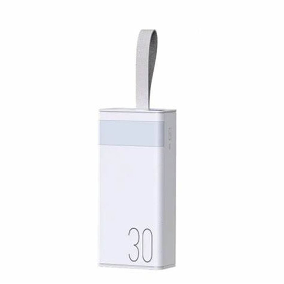 REMAX - CARGADOR PORTÁTIL LUZ LED 30000mAh PD20W+QC225W BLANCO