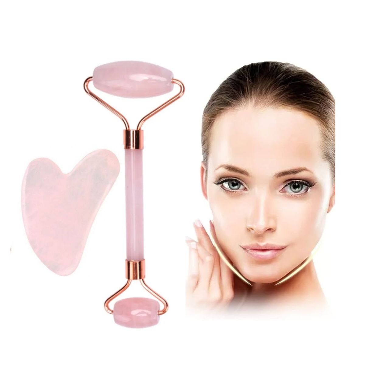 OEM - Rodillo Para Masajes Facial de Cuarzo