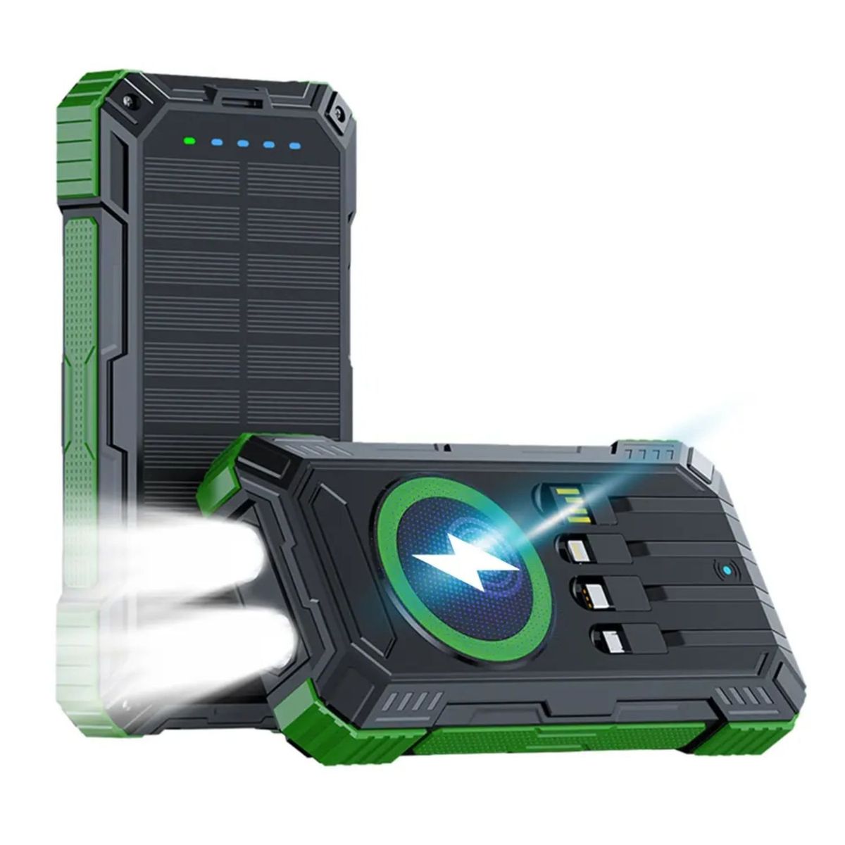 SANC - Cargador Solar Portátil 40,000mAh con Carga Rápida y  Linterna LED