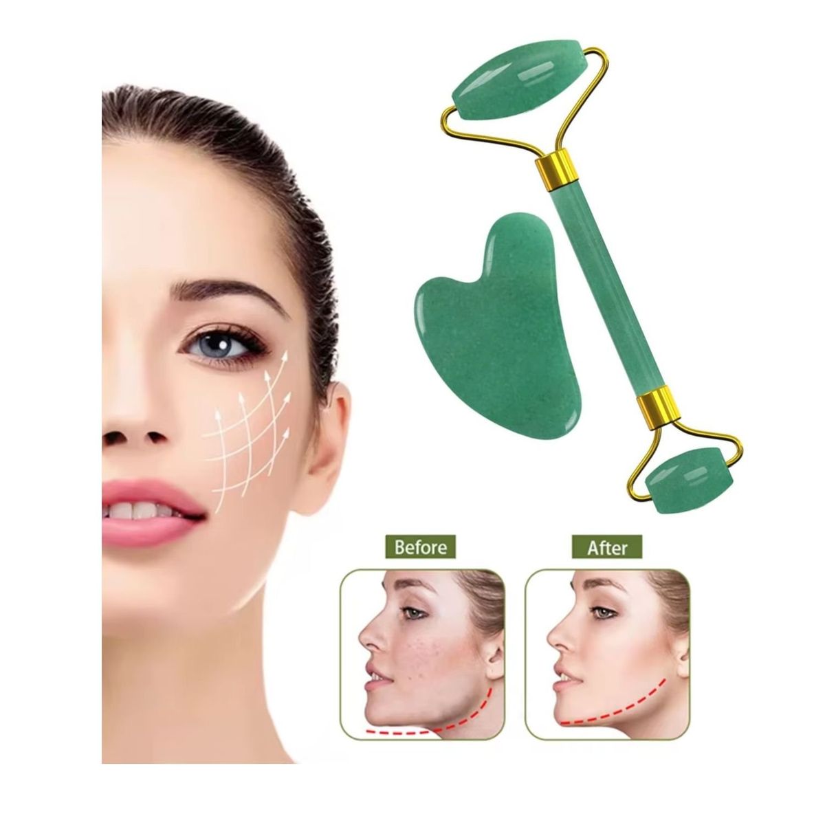 OEM - Rodillo Masajeador Facial - Gua Sha