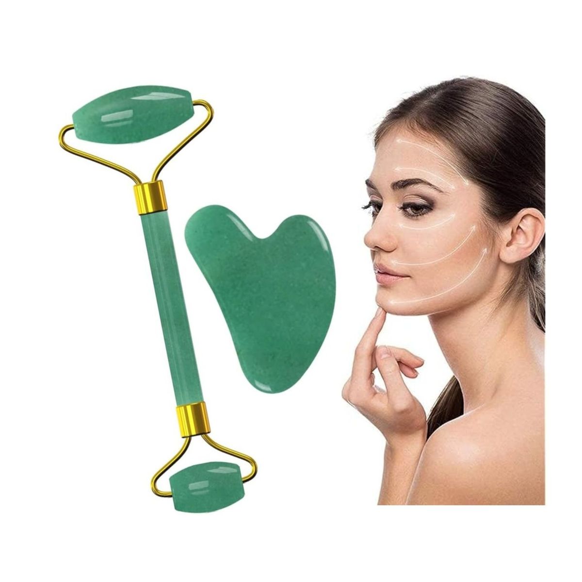 OEM - Rodillo Masajeador Facial y Gua sha