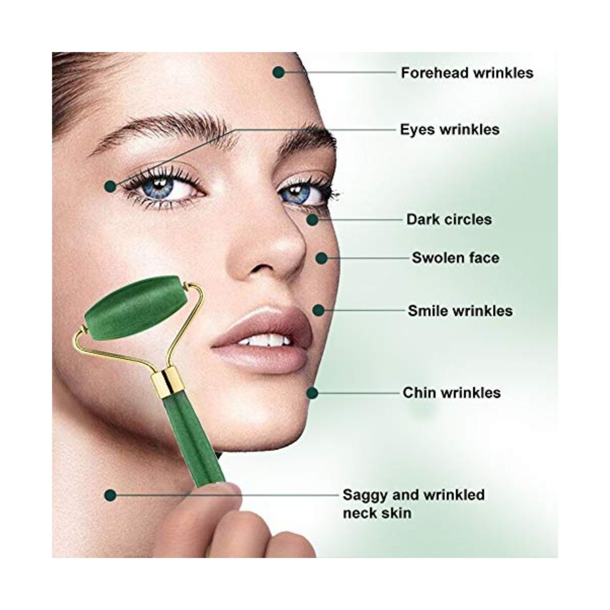 OEM - Rodillo Masajeador Facial y Gua sha