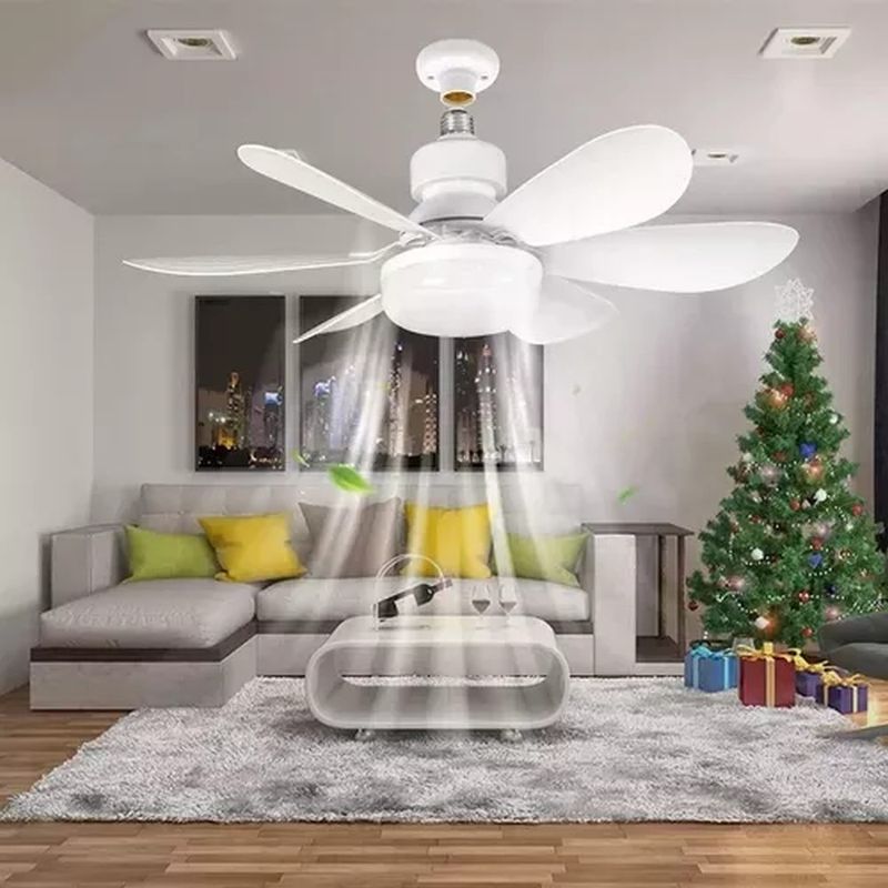 GENERICO - Foco Ventilador De Techo 2 En 1 De 40w Con Control Remoto Blanco