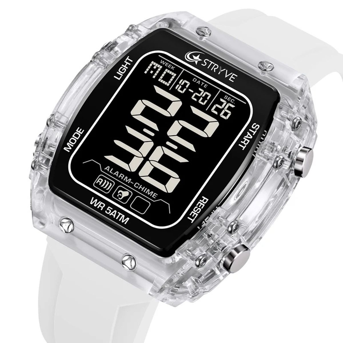 OEM - Reloj Hombre Deportivo STRYVE 8031 Digital Blanco