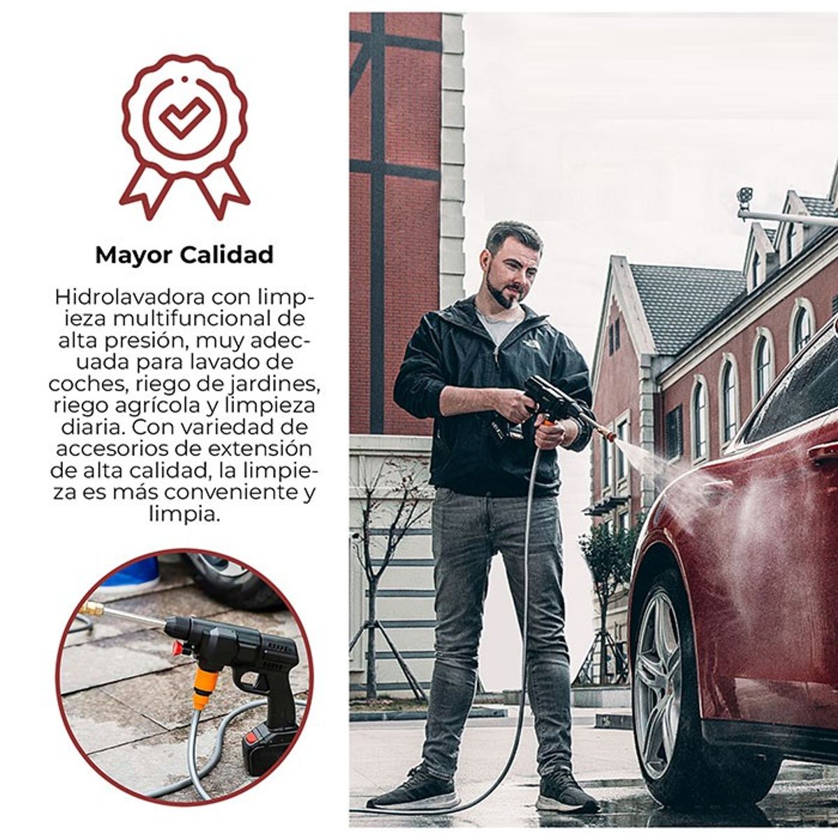 GENERICO - Hidrolavadora Alta Presión Inalámbrica Auto Hidrojet Lavado